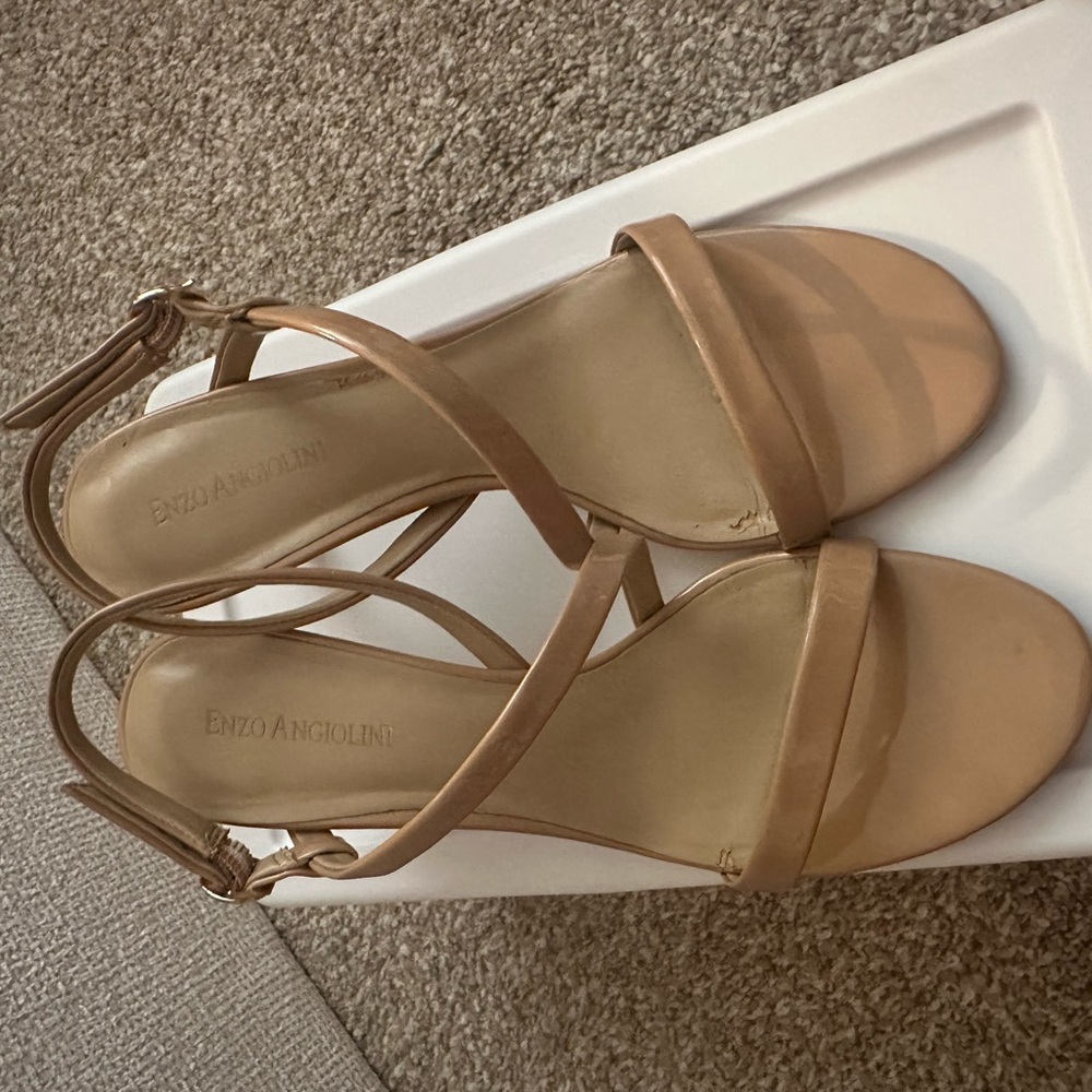 Enzo Angiolini Nude Strappy Heels